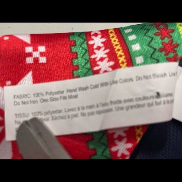 AMSCAN,INC., CHRISTMAS TIE, Ribbon&Snowflakes, 58X3.5, red, white, green - Picture 5 of 10